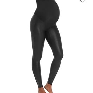 SPANX Maternity Faux Leather Leggings - Black